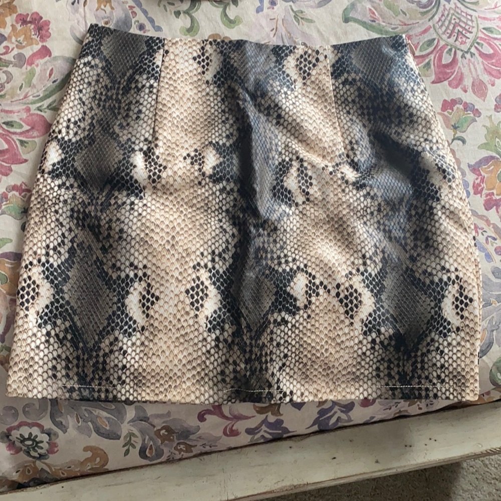 Honey Punch snakeskin skirt
